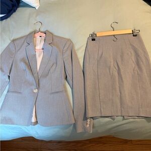 Express Set, Gray Blazer and Gray Skirt